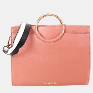 Charriol Light Brown/Off White Leather Forever Handbag, Tote Handbags - Luxury Closet