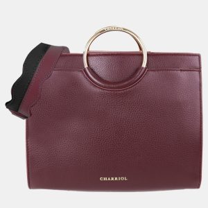 Charriol Chocolate/Off White Leather Forever Handbag, Tote Handbags - Luxury Closet