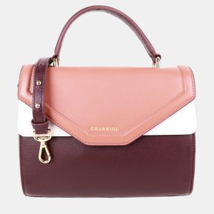 Charriol Chocolate/Off White Leather Forever Handbag, Satchels - Luxury Closet