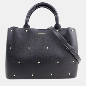 Charriol Black/Purple Leather Coralie Handbag, Handbags - Luxury Closet catalog