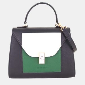 Charriol Black & Dark Green Leather LE REVE Handbag, Handbags - Luxury Closet catalog