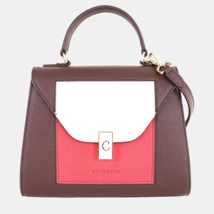 Charriol Brown & Red Leather LE REVE Handbag, Handbags - Luxury Closet catalog