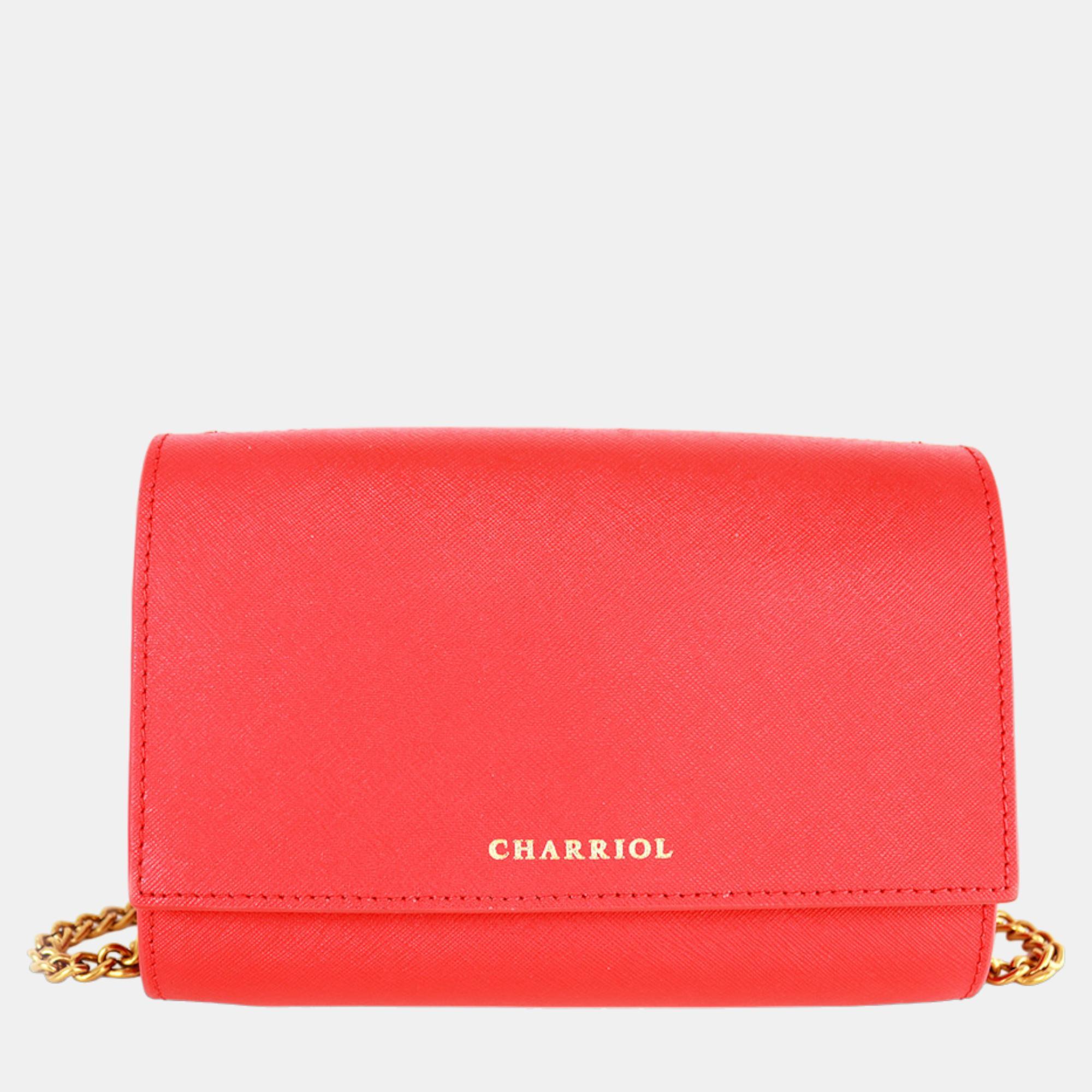 Charriol Red Leather Chameleon Crossbody, Shoulder Bags - Luxury Closet catalog