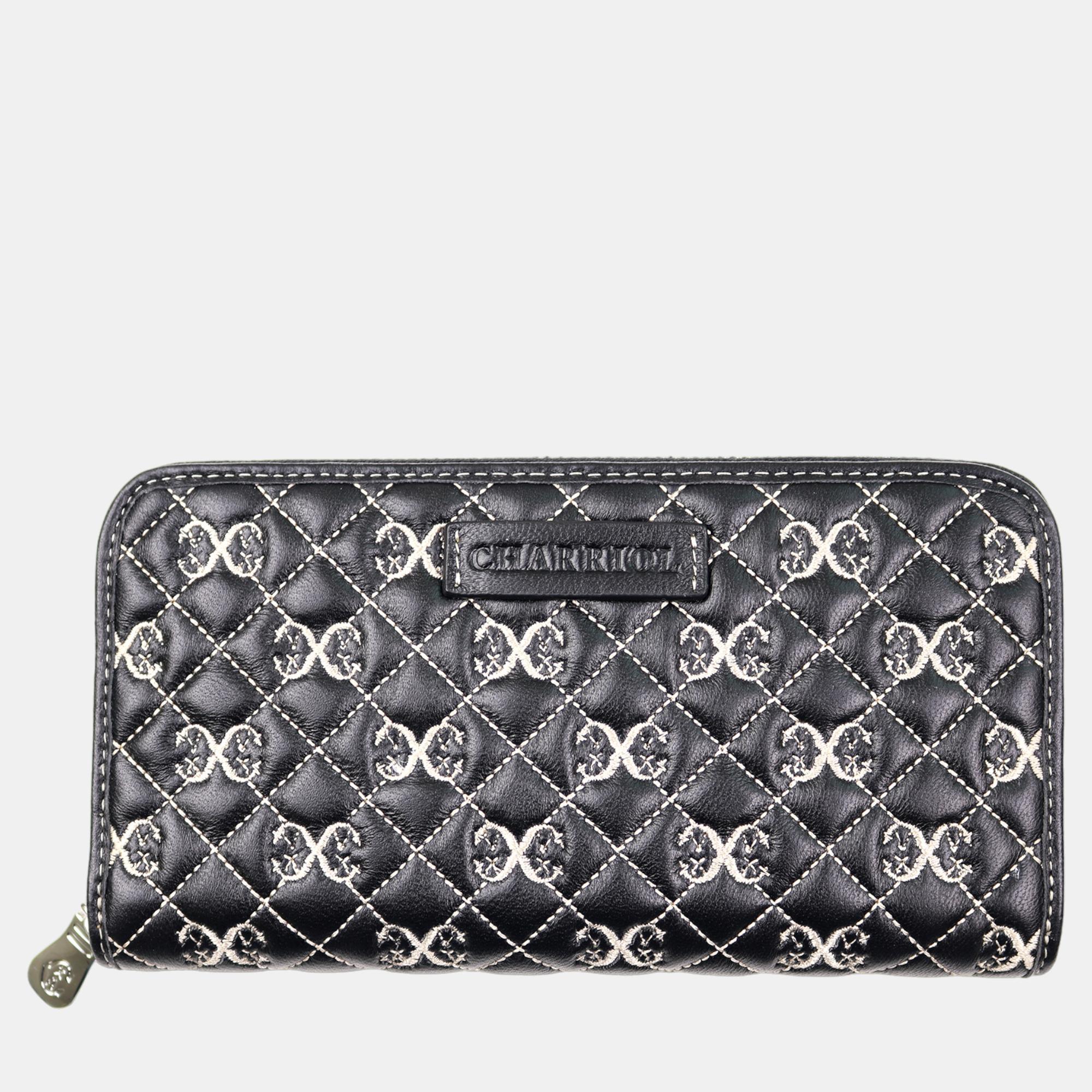 Charriol Black / Beige Leather Quilted Purses, Wallets & Money Clips - Luxury Closet catalog