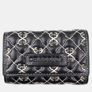 Charriol Black / Beige Leather Quilted Purses, Wallets & Money Clips - Luxury Closet