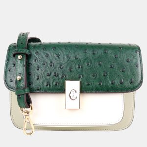 Charriol Green/Beige/Grey Leather LE REVE Crossbody, Handbags - Luxury Closet
