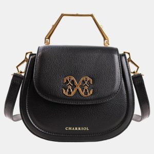 Charriol Black Leather MARIE OLGA Handbag, Satchels - Luxury Closet