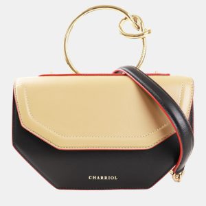 Charriol Black/Yellow Leather ZENITUDE Handbag, Satchels - Luxury Closet