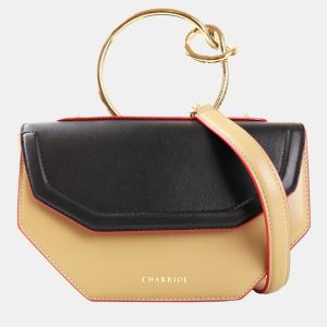 Charriol Yellow/Black Leather ZENITUDE Handbag, Satchels - Luxury Closet