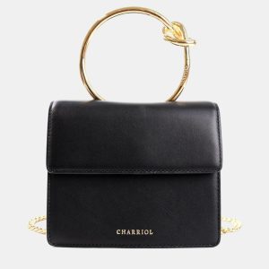 Charriol Black Leather ZENITUDE Handbag, Satchels - Luxury Closet