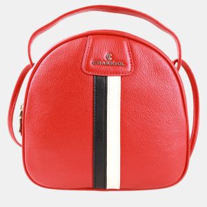 Charriol Red Leather Conic Handbag, Satchels - Luxury Closet