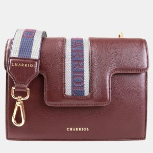 Charriol Deauville Bordeaux Grained Leather Crossbody Bag, Handbags - Luxury Closet