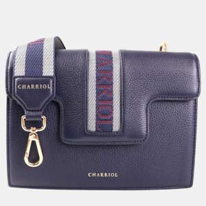 Charriol Dark Blue Leather Deauville Crossbody, Shoulder Bags - Luxury Closet catalog