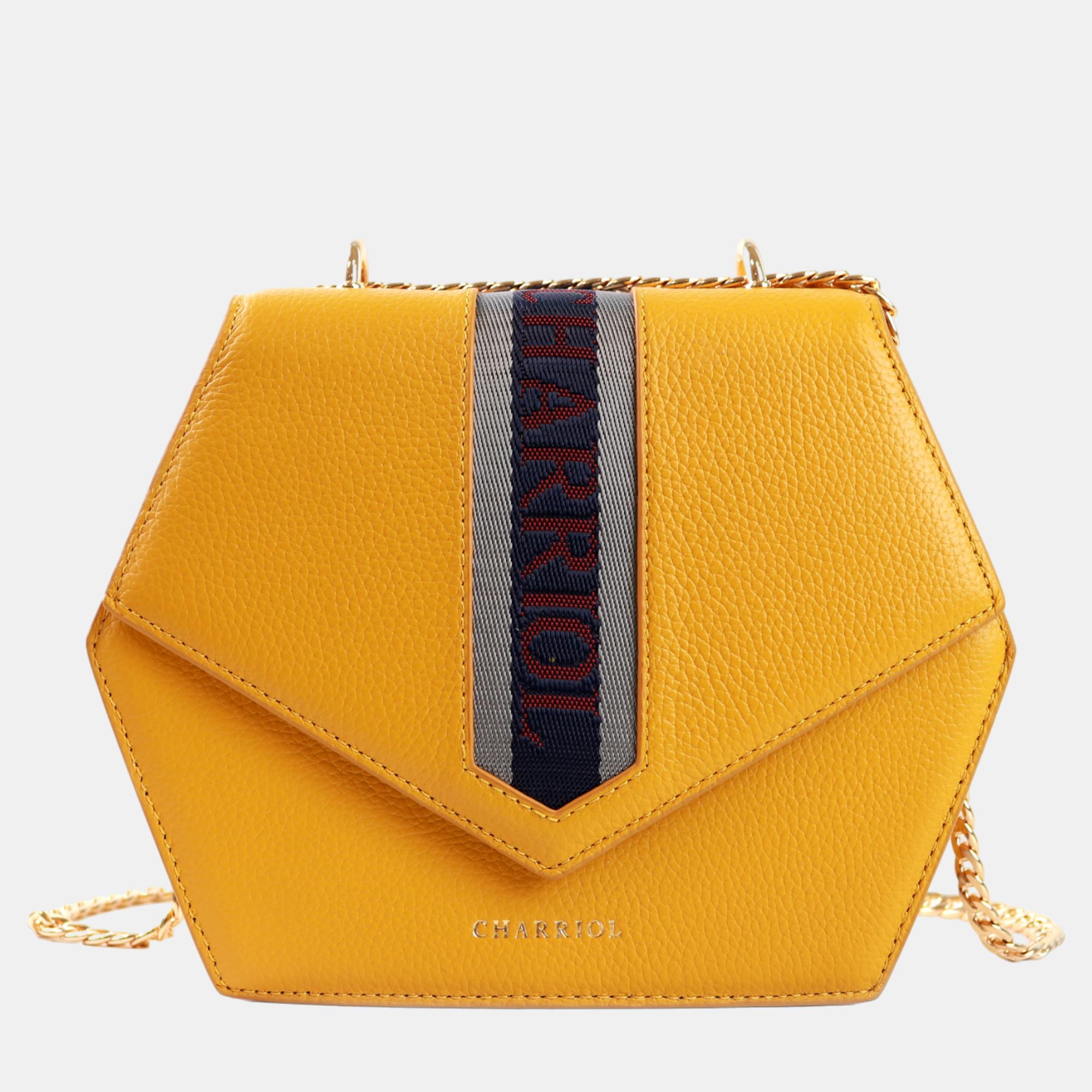 Charriol Yellow Leather Deauville Crossbody, Handbags - Luxury Closet