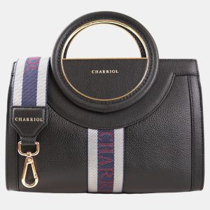 Charriol Black Leather Deauville Handbag, Tote Handbags - Luxury Closet