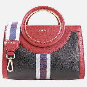 Charriol Bordeaux Leather Deauville Handbag, Tote Handbags - Luxury Closet