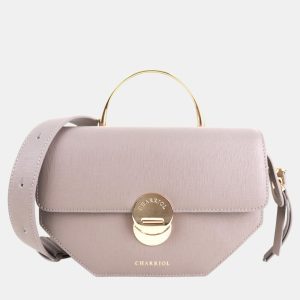 Charriol Celtic Legacy Grey Grained Leather Crossbody Bag, Handbags - Luxury Closet
