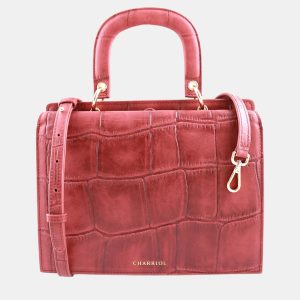 Charriol Bordeaux Leather Passion Handbag, Satchels - Luxury Closet