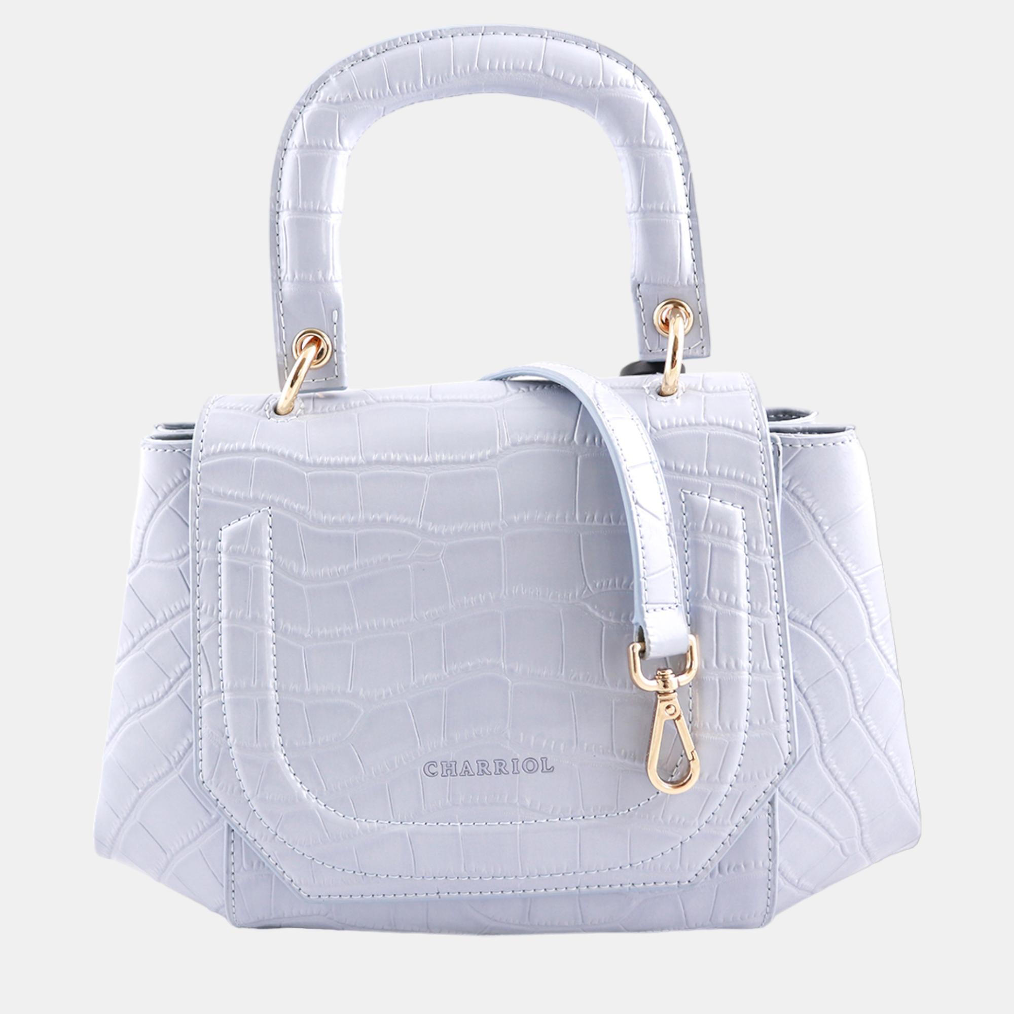 Charriol Blue Leather Passion Handbag, Satchels - Luxury Closet