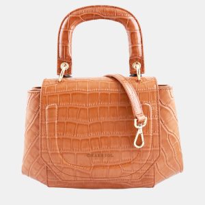 Charriol Brown Leather Passion Handbag, Satchels - Luxury Closet