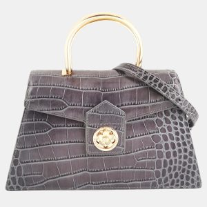 Charriol Grey Leather Laetitia Crossbody, Handbags - Luxury Closet