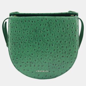 Charriol Green Leather Passion Ostrich Crossbody, Handbags - Luxury Closet