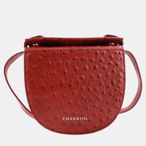 Charriol Bordeaux Leather Passion Ostrich Crossbody, Handbags - Luxury Closet