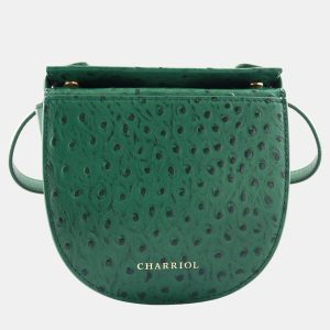 Charriol Green Leather Passion Ostrich Crossbody, Handbags - Luxury Closet