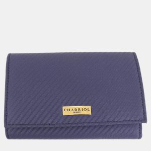 Charriol Blue Leather Carbon Wallet, Wallets & Money Clips - Luxury Closet
