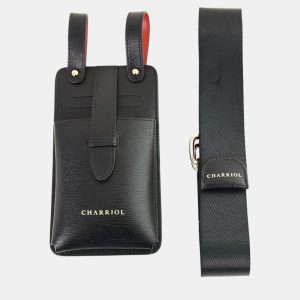 Charriol Black / Orange Leather  Mobile Accessories, Shoulder Bags - Luxury Closet