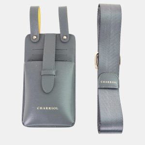 Charriol Grey / Yellow Leather  Mobile Accessories, Shoulder Bags - Luxury Closet