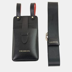 Charriol Black / Orange Leather  Mobile Accessories, Shoulder Bags - Luxury Closet