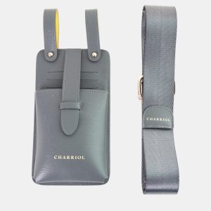 Charriol Grey / Yellow Leather  Mobile Accessories, Shoulder Bags - Luxury Closet