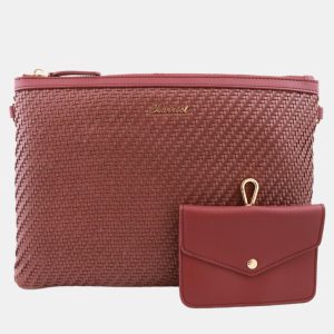 Charriol Burgundy Leather Christina Pouches, Clutches & Special Occasion Bags - Luxury Closet