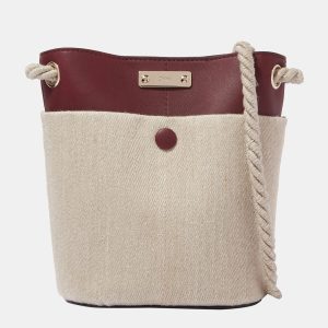Chloe Beige & Burgundy - Leather - Medium Bucket Shoulder Bag, Handbags - Luxury Closet catalog