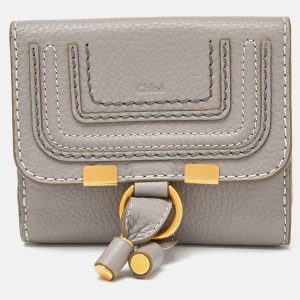 Chloe Grey Leather Marcie Compact Wallet, Wallets & Money Clips - Luxury Closet catalog