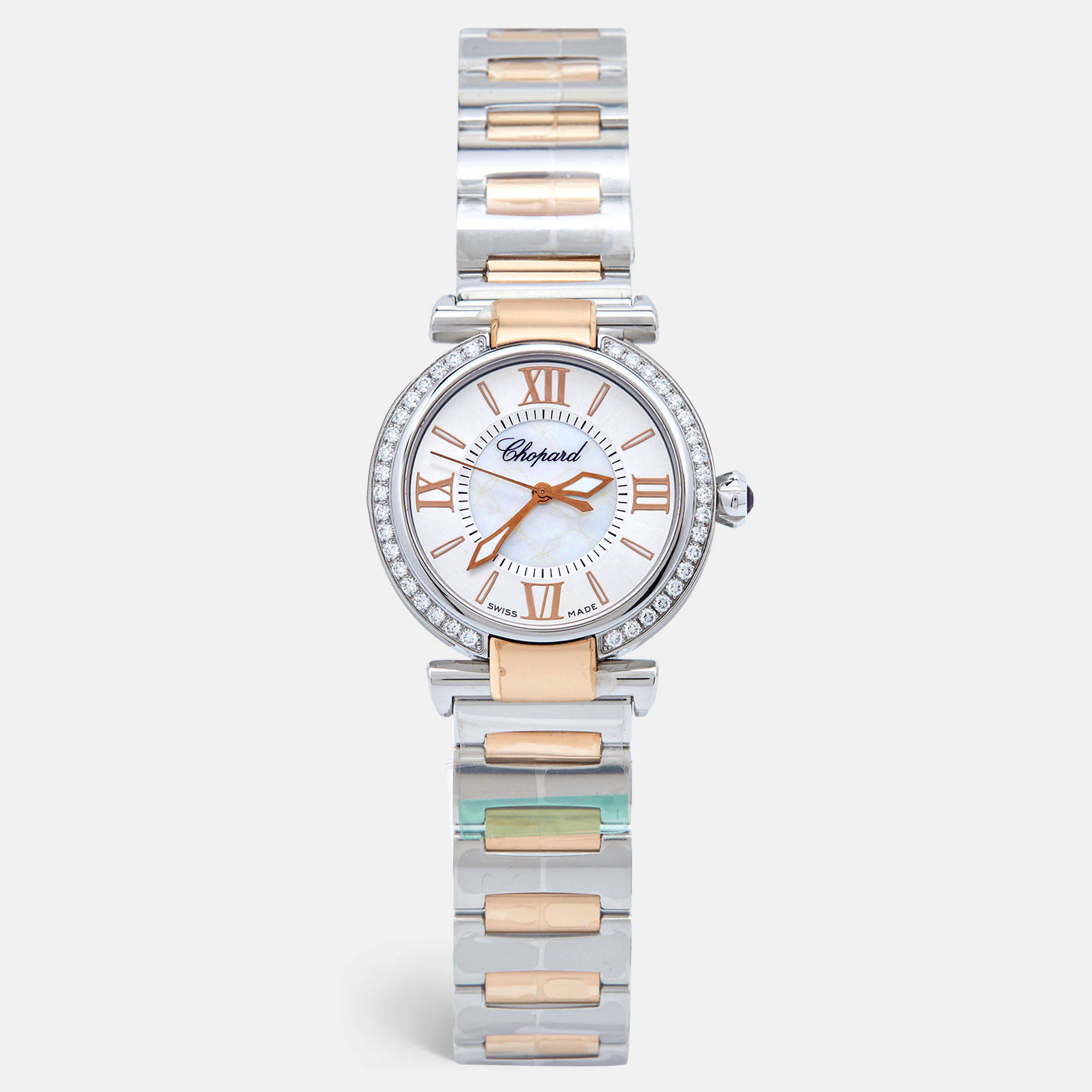 Chopard Mother Of Pearl Diamond 18K Rose Stainless Steel Imperiale 388563-6008 Women's Wristwatch 29 mm, Watches - Luxury Closet catalog