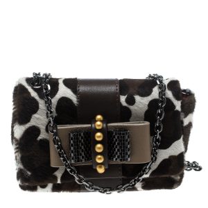 Christian Louboutin White Animal Print Calfhair Mini Sweet Charity Shoulder Bag, Shoulder Bags - Luxury Closet catalog