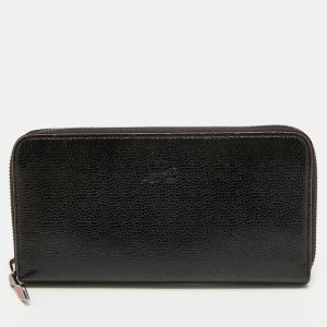 Christian Louboutin Black Crackled Patent Leather Zip Around Continental Wallet, Wallets & Money Clips - Luxury Closet catalog