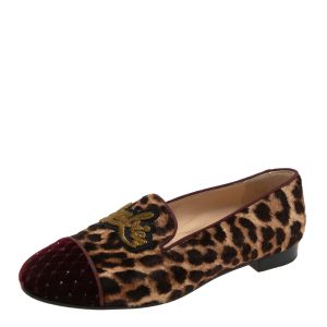 Christian Louboutin Brown Leopard Print Pony My Love Velvet Smoking Slippers Size 38.5, Loafers & Slip-Ons - Luxury Closet catalog
