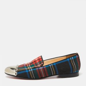 Christian Louboutin Multicolor Fabric Rollergirl Chain-Link Smoking Slippers Size 38.5, Loafers & Slip-Ons - Luxury Closet catalog