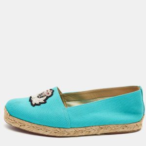Christian Louboutin Blue Canvas Gala Espadrille Size 38, Loafers & Slip-Ons - Luxury Closet catalog
