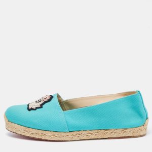 Christian Louboutin Blue Canvas Gala Espadrille Loafers Size 37, Loafers & Slip-Ons - Luxury Closet catalog