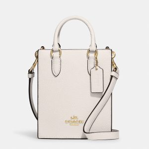 Coach White Leather North South Mini Tote, Tote Handbags - Luxury Closet catalog