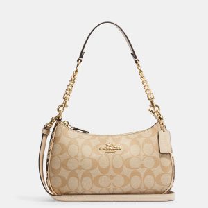 Coach White/Beige Leather and Canvas and Snake Embossed Shoulder Bag, Shoulder Bags - Luxury Closet catalog