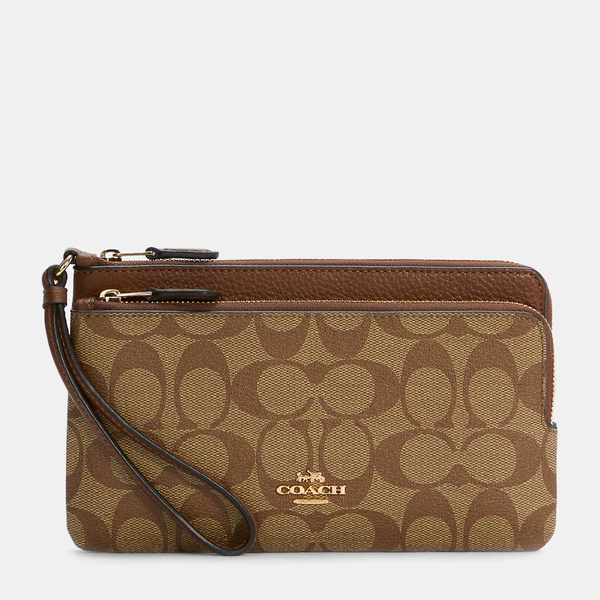 Coach Gold/Beige Signature Canvas Double Zip Wallet, Wallets & Money Clips - Luxury Closet catalog