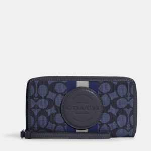 Coach Blue Signature Jacquard & Leather Dempsey Large Phone Wallet, Wallets & Money Clips - Luxury Closet catalog