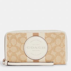 Coach White/Beige Signature Jacquard Leather Dempsey Large Phone Wallet, Wallets & Money Clips - Luxury Closet catalog