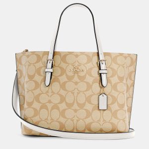 Coach White/Beige Signature Canvas Mollie Tote 25, Tote Handbags - Luxury Closet catalog