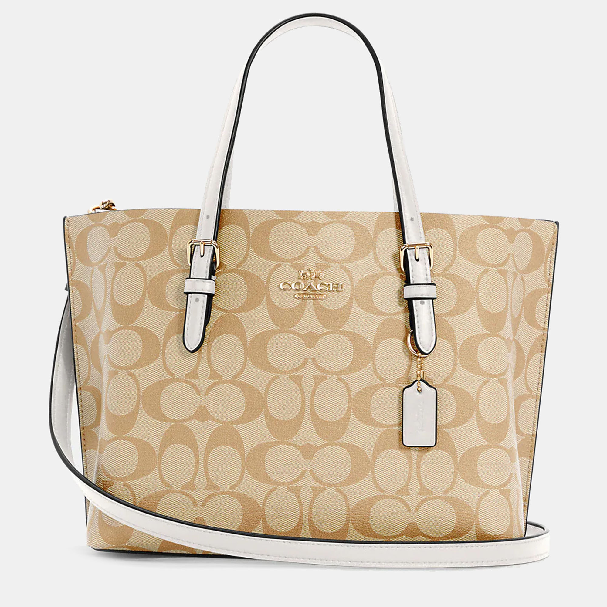 Coach White/Beige Signature Canvas Mollie Tote 25, Tote Handbags - Luxury Closet catalog